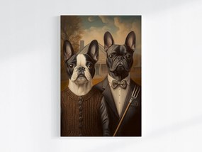 Poszter Portré Francia Bulldog American Gothic 40x60