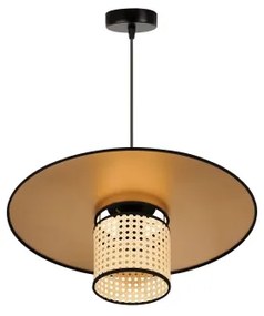 Duolla - Csillár zsinóron TOKYO RATTAN 1xE27/15W/230V átm. 50 cm arany/rattan