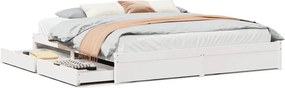 vidaXL fehér tömör fenyőfa ágy matrac nélkül 200 x 200 cm