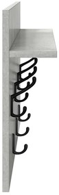 Fali Kabáthorog polcokkal Beton szürke 60 x 40 x 12 cm Faanyag