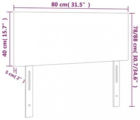sötétbarna szövet LED-es fejtámla 80 x 5 x 78/88 cm