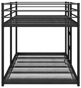 fekete acél emeletes ágy matrac nélkül 100 x 200 cm