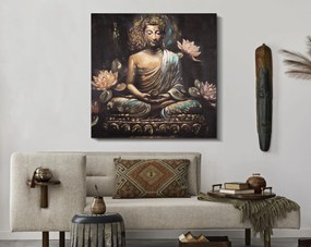 Kézzel készített falfestmény buddha -a- 100x3x100cm