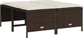 vidaXL 4 db barna polyrattan szék párnákkal