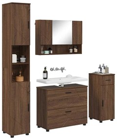 Fürdőszoba bútor szett 4 pcs barna tölgy 30 x 35 x 192 cm
