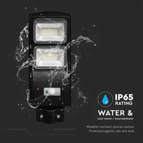 LED állítható fényerejű napelemes utcai lámpa LED/8W/3,2V 6000K IP65 9000 mAh +