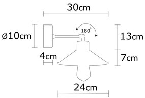 Türkiz-natúr színű fali lámpa ø 24 cm Manavgat – Opviq lights