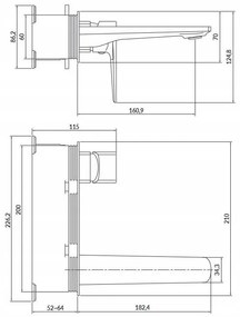 Cersanit Larga - rejtett mosdócsaptelep, fekete, S951-385