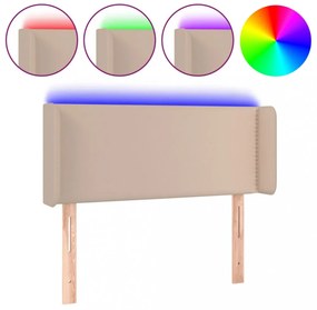 cappuccino színű műbőr LED-es fejtámla 103x16x78/88 cm