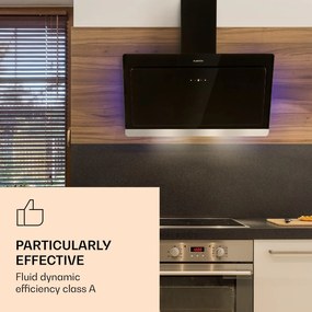 Klarstein Aurora Eco 90, páraelszívó, 90 cm, falra szerelhető, 550 m³/h, A+, érintéses vezérlés, fekete