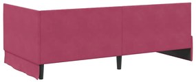 Sarokágy keret fejtámlával bordó 100 x 200 cm Bársony