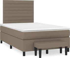 vidaXL tópszínű szövet rugós ágy matraccal 120 x 200 cm