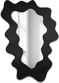 Blobs Misty hullámos fekete keretes tükör 90x126 nappaliba