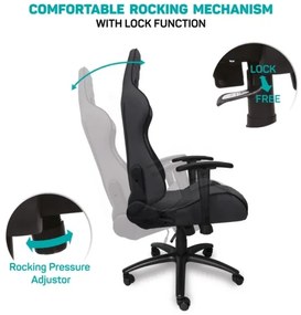 CONNECT IT CGC-1200-GY - Monaco Pro gamer szék szürke/fekete