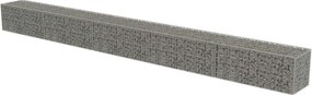 vidaXL horganyzott acél gabion fal fedéllel 600 x 50 x 50 cm