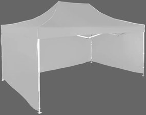 Gyorsan összecsukható sátor 3x4,5m - alumínium, 3 oldalfal, Szürke / antracit