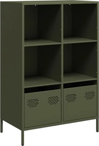 vidaXL olívazöld acél magasszekrény 68 x 39 x 103,5 cm