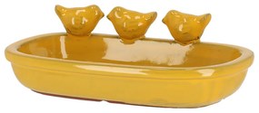 Kerámia madáritató és etető tál, 29 cm, sárga