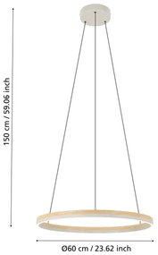 Eglo 39896 - LED Dimmelhető csillár zsinóron CADINARO LED/36W/230V 3000K