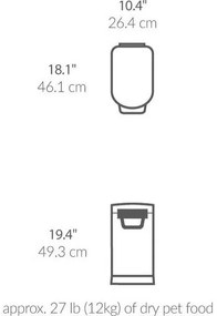 Simplehuman Száraz takarmánytároló biztonságizárral, 25 l, matt fekete, 25 l