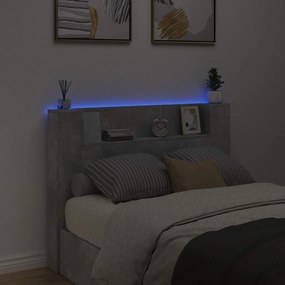 Fejtámla polcokkal Beton Szürke 140 x 16,5 x 103,5 cm Faanyag