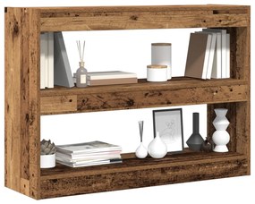 Könyvespolc / Szobaelválasztó Régi Fa, 100x30x72 cm, Mérnöki Fából Készült
