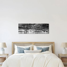 Kép - Benjamin Franklin híd, Philadelphia, fekete-fehér (órával) (90x30 cm)