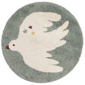 Világoszöld gyerek szőnyeg ø120 cm Bohemian Bird Aqua – Nattiot