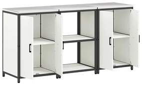 Konyhai Tároló Készlet polcokkal 3 pcs Fehér 180 x 50 x 92 cm