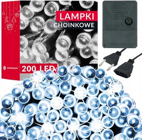 KarĂĄcsonyfa LĂĄmpa 200led 15,5m KĂŒltĂ©ri BeltĂ©ri Hideg FehĂ©r KarĂĄcsonyi