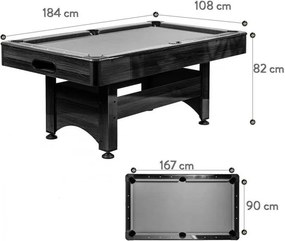 GamesPlanet® Biliárdasztal TRENDLINE Zöld 6ft 184 x 108 cm
