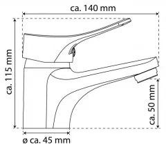 Eisl NI075VECR - Mosdócsaptelep + leeresztő túlfolyóval VERONA fényes króm