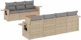 vidaXL 8 részes bézs polyrattan kerti ülőgarnitúra párnával