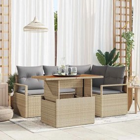 Kert étkező szett 5 pcs Barna és szürke 100 x 55 x 73 cm