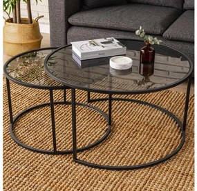 KÉSZLET 2x TOKYO konferenciasztal, átmérő 60/80 cm, fekete