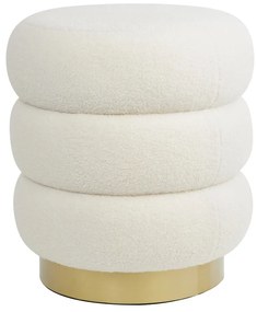 Fehér buklé puff Kimi – Light & Living