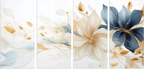 Fali dekoráció a nappaliba Nagy vászonkép Pasztell virágok 60x120