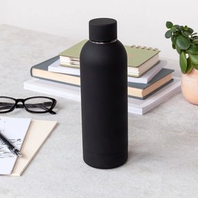 Fekete rozsdamentes acél ivópalack 500 ml – Rex London