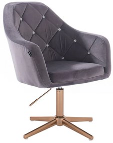 HR830CROSS Grafit Modern Velúr Szék Arany lábbal