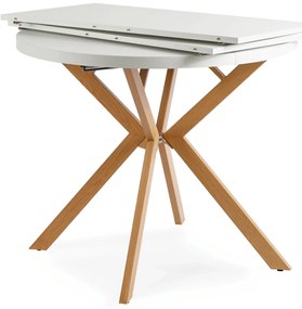 Bővíthető Étkezőasztal Fehér/Tölgy Színben. DORIAN 80-160 cm