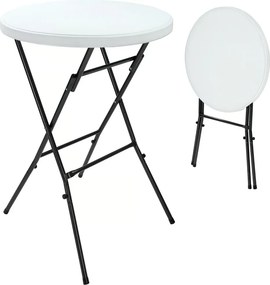 LYDA műanyag rendezvényasztal, Ø72x110cm, fehér Casaria