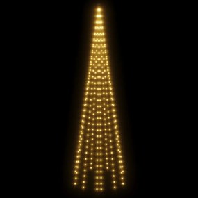 karácsonyfa zászlórúdon 310 meleg fehér LED-del 300 cm