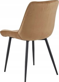 Barna étkezőszék BERA bársony fekete lábakkal