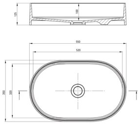 Deante CQS_SU6S - SILIA ráültethető mosdó 35x55 cm, gránit/metál szürke