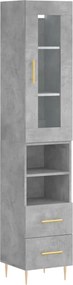 vidaXL betonszürke szerelt fa magasszekrény 34,5x34x180 cm