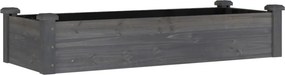 vidaXL szürke tömör fenyőfa kerti magaságyás béléssel 120x45x25 cm