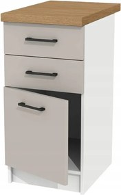 Alsó konyhaszekrény 40 cm Kasmír fiókokkal és kőtölgy munkalappal