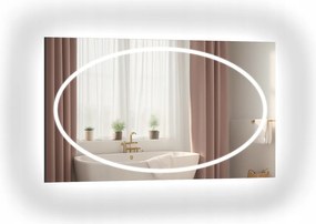 Melisa homokfúvott téglalap alakú tükör Led háttérvilágítással 60x120