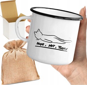 Bögre_emalinozott Nyomtatott Lusta Macska Lusta Cica Not Today