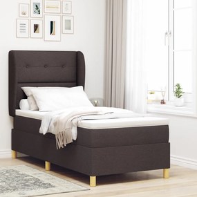 Boxspring Ágy Matrac Közepesbarna 90x200 cm Szövet